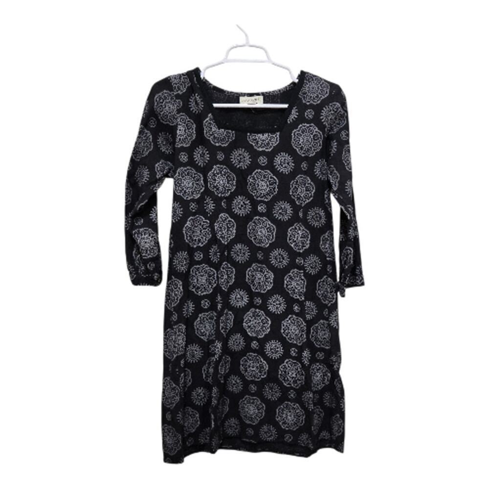 Mata Traders Fair Trade Block Print Cotton Dress Small Boho